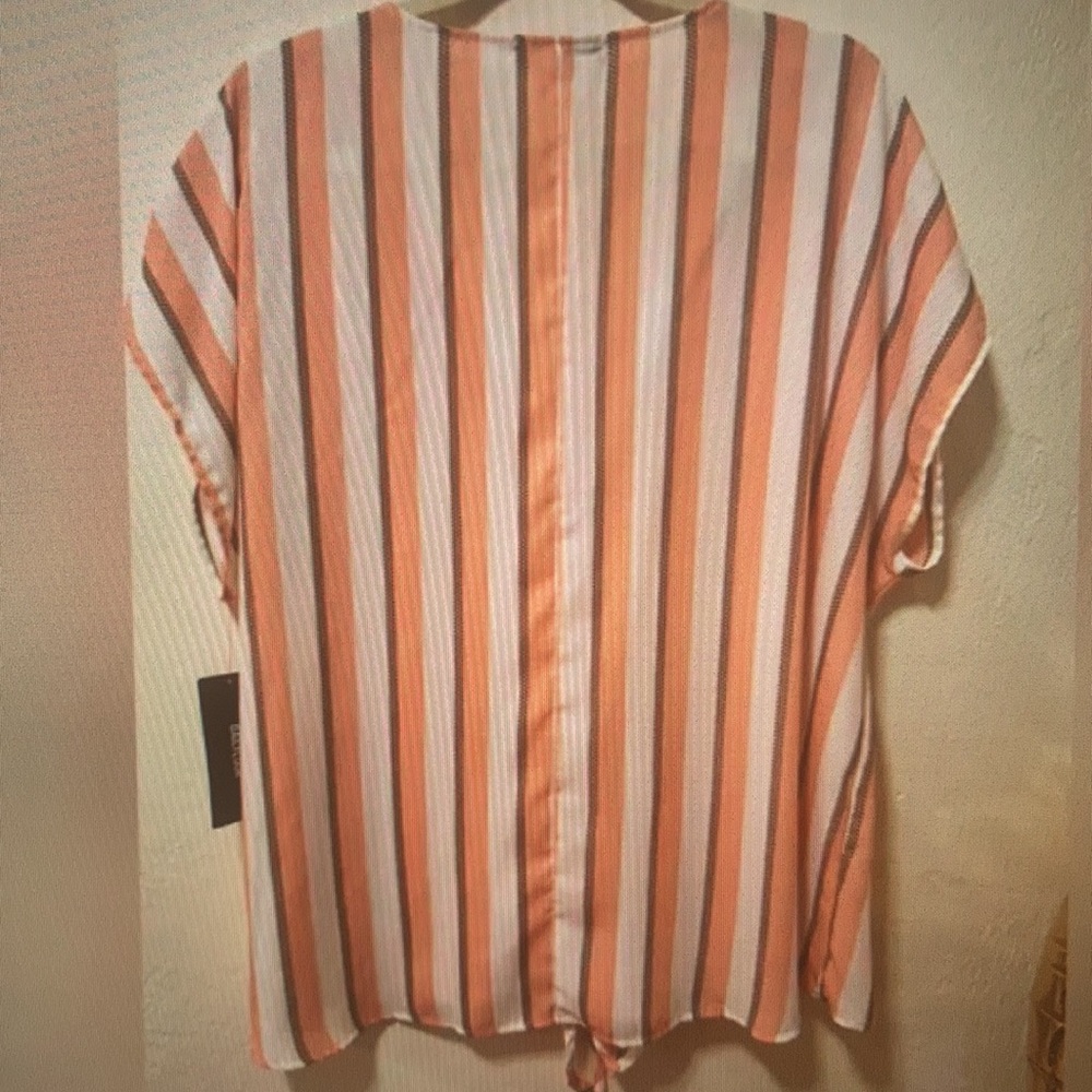 Striped v-neck top